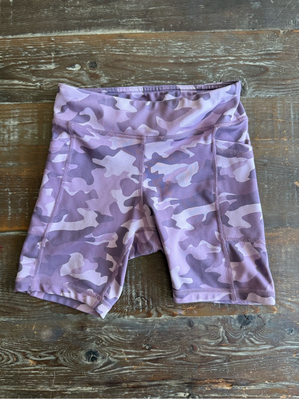 90 Degree By Reflex Purple Camo Kids Active Shorts